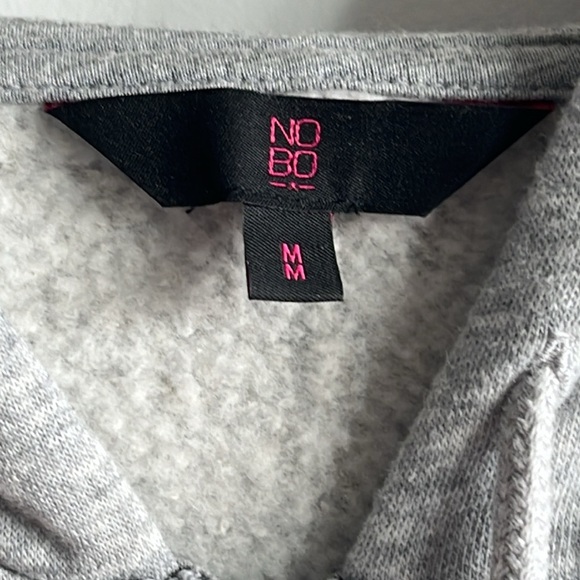 [M] Women's Teens Crop Sweatshirt Hoodie, zipper, light grey, cotton 60% - Picture 3 of 9